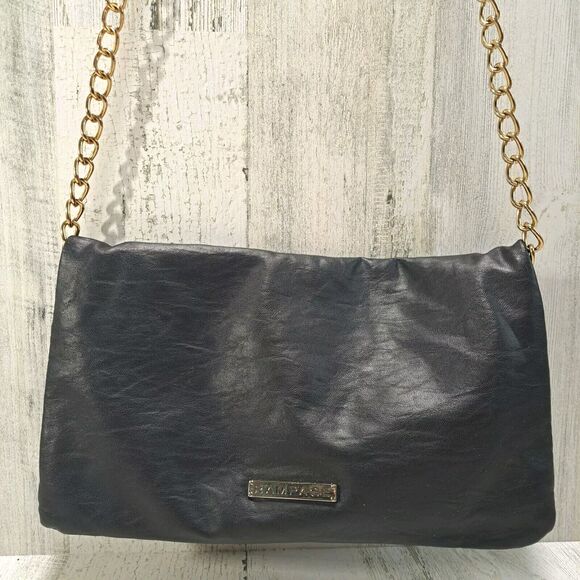 VTG Rampage Crossbody Purse Bag Black w/ Gold Studs Chain Strap Y2K Party Rocker - Picture 3 of 12